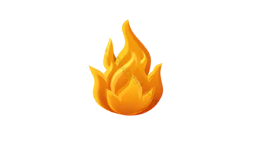 a fire icon on a white background