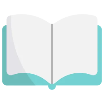 an open book on a white background