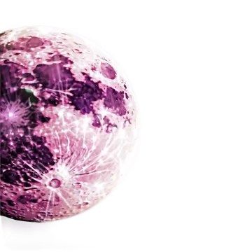 a glass ball with purple and white designs on it