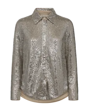 a photo of a silver sei shirt