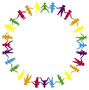 a circle of people holding hands