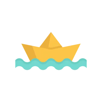 a paper boat floating in the water
