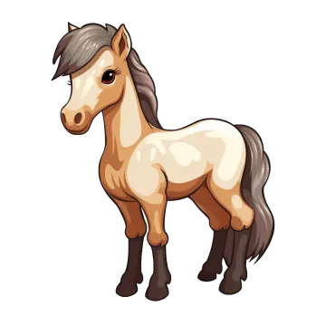 a cartoon horse on a white background