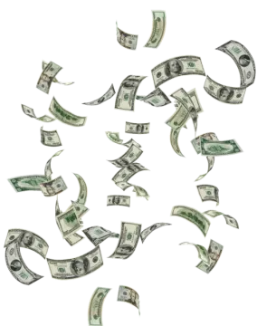 a bunch of money falling from the sky