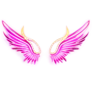 a pair of pink and gold wings