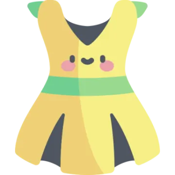 a yellow dress with a green belt