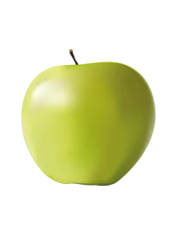 a green apple on a white background