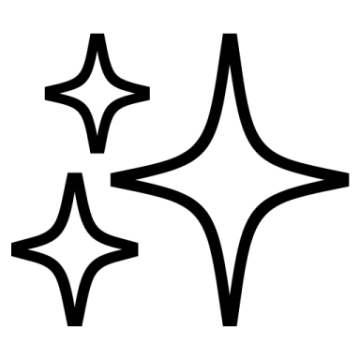 a black and white image of two stars