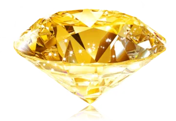 a yellow diamond on white background