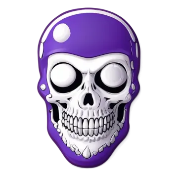 a purple skull mask on a white background