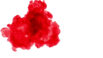 a red cloud of smoke on a white background