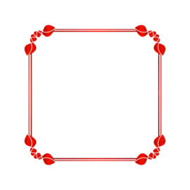a red frame with hearts on it