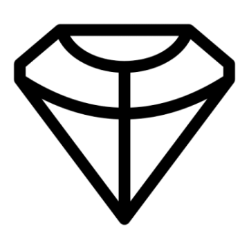 a black and white diamond icon