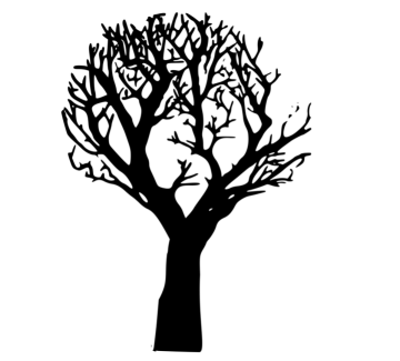 a black and white silhouette of a tree