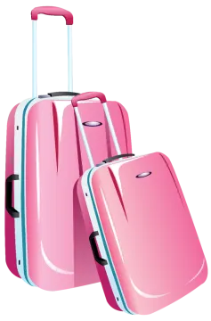 two pink suitcases