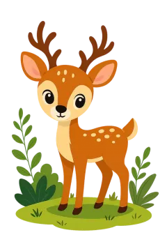 a cute little deer standing in the grass