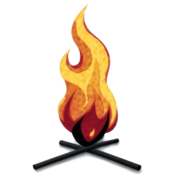 a campfire on a white background