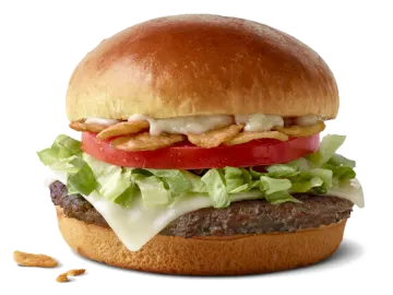 a hamburger on a white background