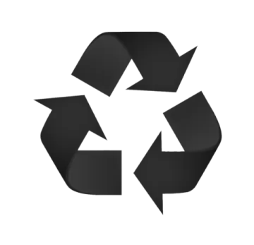 a black recycling symbol on a white background