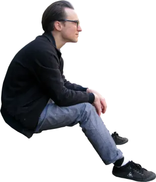 a man sitting on the ground