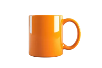 an orange mug on a white background