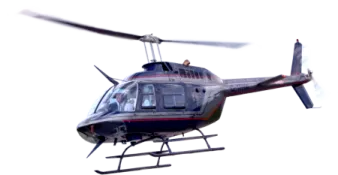 a helicopter is flying through the air
