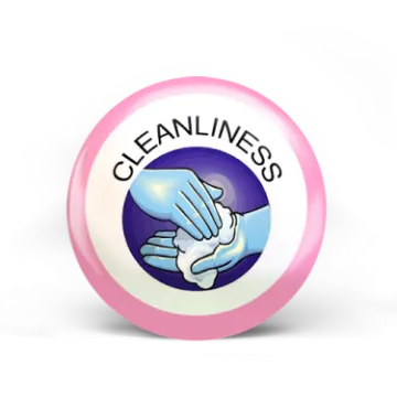 a pink ball with the words clean hands on it