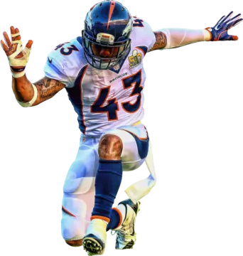 a football player is jumping in the air
