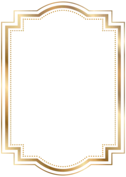 a gold frame with a white background