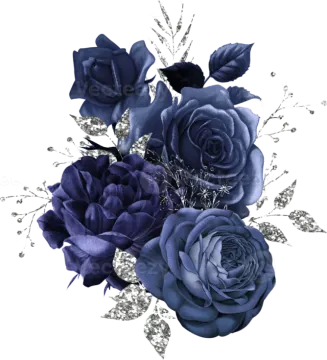 a bunch of blue roses on a white background