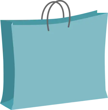 a blue shopping bag