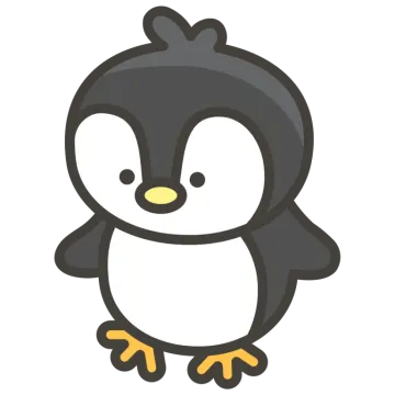 a cartoon penguin with its eyes closed