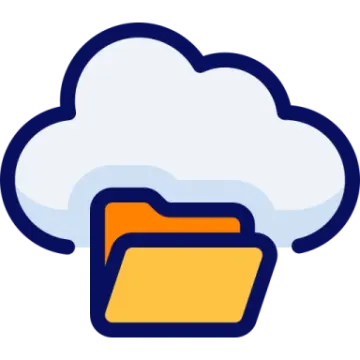 an icon of a cloud with a folder