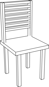 a line drawing of a chair