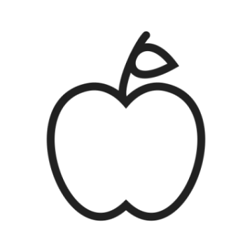 an apple icon on a white background