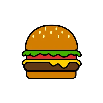 a hamburger on a white background