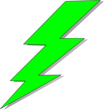 a green lightning bolt