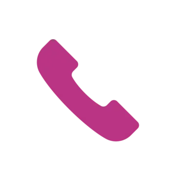 a pink phone icon on a white background