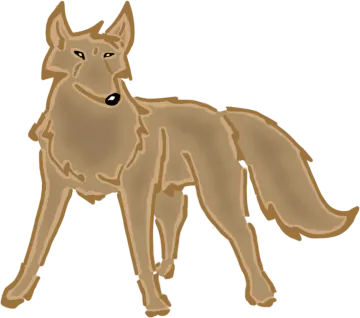 a drawing of a coyote
