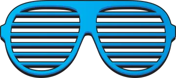 a pair of blue and black striped sunglasses