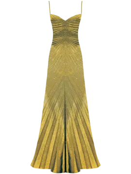a gold gown on a white background