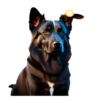a close up of a dog's face