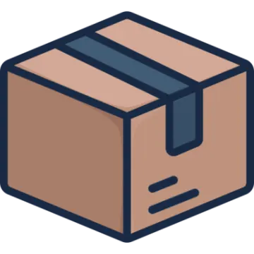 a brown box with a black handle