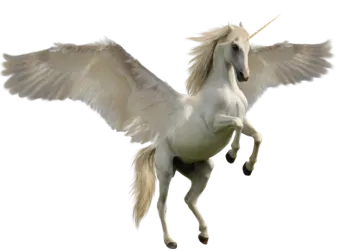 a white unicorn with wings