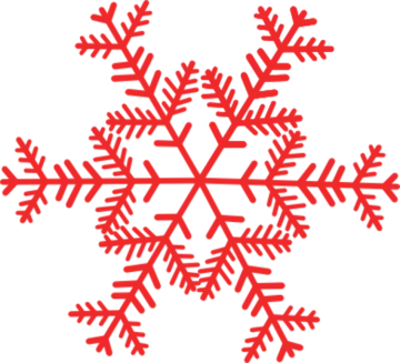 a red snowflake on a white background