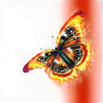 a picture of a butterfly on fire