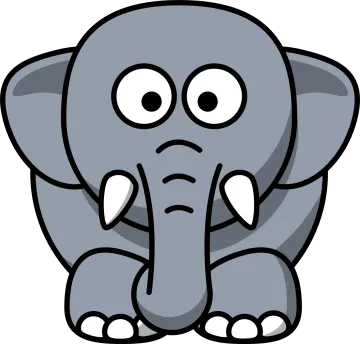 an elephant with a sad look on its face