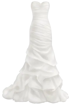 a wedding dress on a white background
