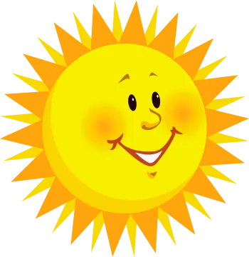 a smiling sun with a big smile