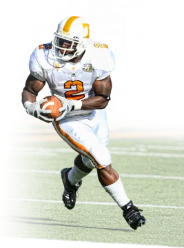 a football player running with the ball
